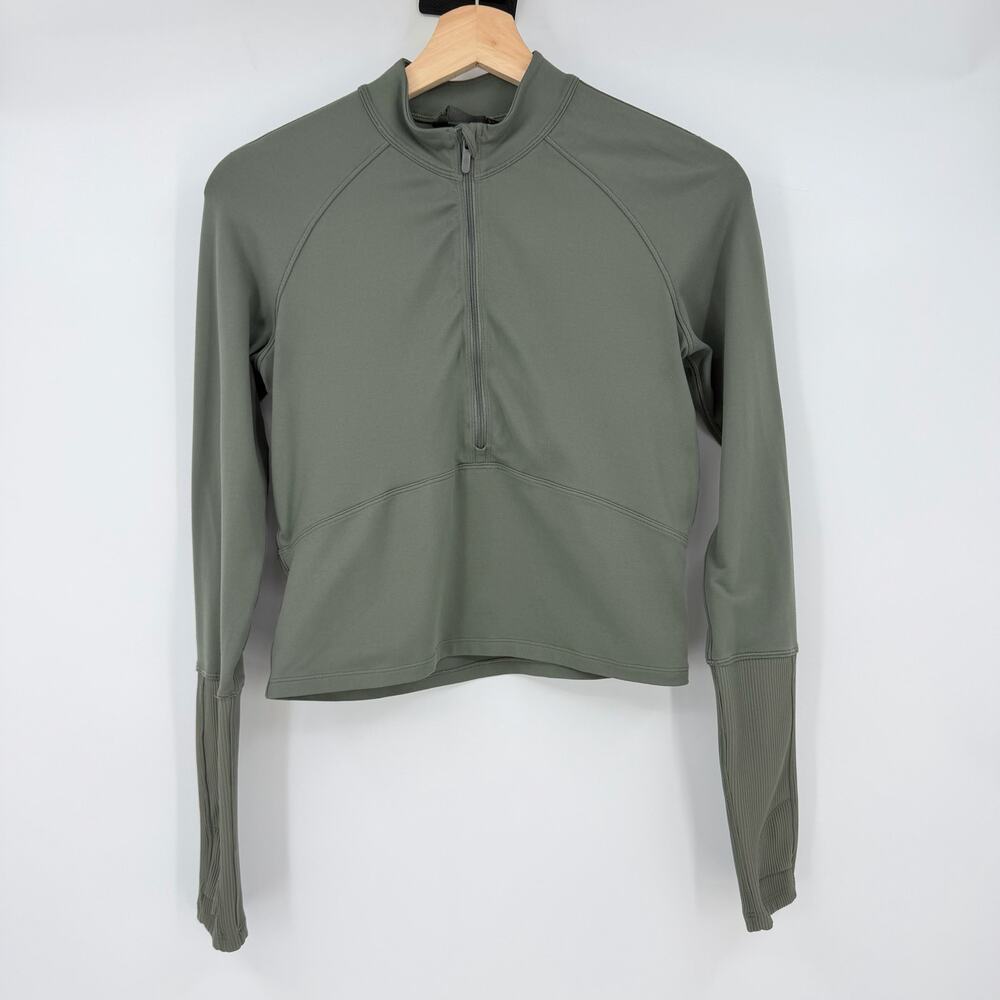 Lululemon | It's Rulu Long Sleeve Half Zip in Willow Leaf Green Running S